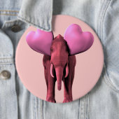 Romantic Pink Elephant Ronde Button 6,0 Cm (In situ)