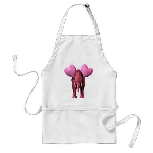 Romantic Pink Elephant Standaard Schort (Voorkant)