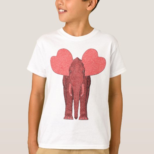 Romantic Pink Elephant T-shirt (Voorkant)