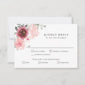 Romantic Pink en Bourgogne RSVP met Enomen Kaartje (Voorkant)