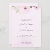 Romantic Pink en Green Floral Pink Wedding Kaart (Voorkant / Achterkant)