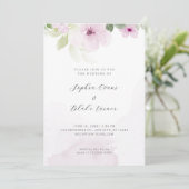 Romantic Pink en Green Floral White Wedding Kaart (Staand voorkant)