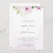 Romantic Pink en Green Floral White Wedding Kaart (Voorkant / Achterkant)