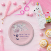 Romantic Pink en Paarse Peonies Wedding Papieren Bordje (Feest)