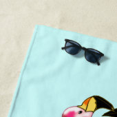 Romantic Pink Flamingos Love Dance - Painting Strandlaken (In situ)