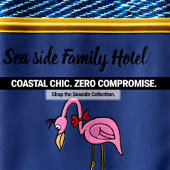 Romantic Pink Flamingos with gold stripes blue Bad Handdoek