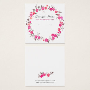 Romantic Pink Floral Background Earning Kaarten Vierkante Visitekaartjes