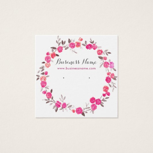 Romantic Pink Floral Background Earning Kaarten Vierkante Visitekaartjes (Voorkant)