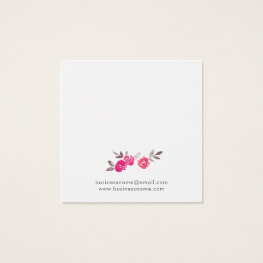 Romantic Pink Floral Background Earning Kaarten Vierkante Visitekaartjes (Achterkant)