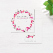 Romantic Pink Floral Background Earning Kaarten Vierkante Visitekaartjes (Bureau)