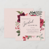 Romantic Pink Floral Bouquet Vrijgezellenfeest Kaart (Voorkant / Achterkant)