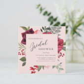 Romantic Pink Floral Bouquet Vrijgezellenfeest Kaart (Staand voorkant)