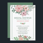 Romantic Pink Floral Bridal Shower Kaart<br><div class="desc">Stijlvolle herfst florale brudale doucheuitnodiging met roze rozenclusters. Eenvoudig aan te passen en aan te passen met de gegevens van uw vrijgezellenfeest.  Bezoek onze winkel om overeenkomende objecten te uitzichten en onze grote selectie van hedendaagse huwelijksdouches.</div>