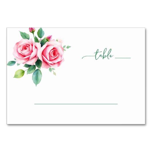 Romantic Pink Floral Digital Illustration Kaart (Voorkant)