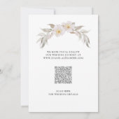 Romantic Pink Floral Elegant Foliage Gold Lijst Save The Date (Achterkant)