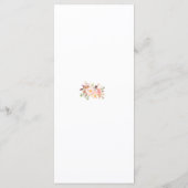 Romantic Pink Floral Gold Lijst Wedding Menu (Achterkant)