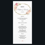 Romantic Pink Floral Gold Lijst Wedding Menu<br><div class="desc">Romantic Gold Blush Floral card design. Het is voorzien van een elegant faux goud lijst, prachtige waterverf florale hoeken, moderne sierkalligrafie. Het gebruik past hulpmiddel aan om uw info toe te voegen. Alle tekststijl, kleuren, grootte kunnen worden gewijzigd om aan uw behoeften te voldoen. Voor overeenkomende objecten kun je een...</div>