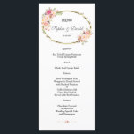 Romantic Pink Floral Gold Lijst Wedding Menu<br><div class="desc">Romantic Gold Blush Floral card design. Het is voorzien van een elegant faux goud lijst, prachtige waterverf florale hoeken, moderne sierkalligrafie. Het gebruik past hulpmiddel aan om uw info toe te voegen. Alle tekststijl, kleuren, grootte kunnen worden gewijzigd om aan uw behoeften te voldoen. Voor overeenkomende objecten kun je een...</div>