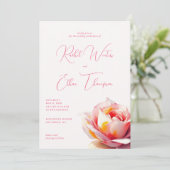 Romantic Pink Floral Kaart (Staand voorkant)