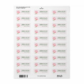 Romantic Pink Floral Minimalist Etiket (Full Sheet)