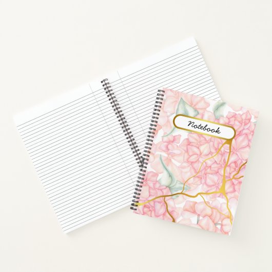 Romantic Pink Floral Notitieboek (Binnen)