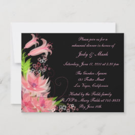 Romantic Pink Floral Rehearsal Dinner Invitation Kaart