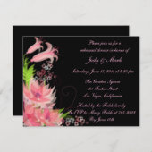 Romantic Pink Floral Rehearsal Dinner Invitation Kaart (Voorkant / Achterkant)
