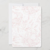 Romantic Pink Floral Sketch Weddenschap Kaart (Achterkant)