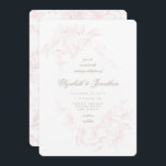 Romantic Pink Floral Sketch Weddenschap Kaart<br><div class="desc">Romantic Pink Floral Sketch Wedding Invitation. Deze uitnodiging is prachtig en Romantisch en bevat een antiek,  door de hand getekende schets met stijlvolle tekst,  waardoor deze tijdloos en klassiek is.</div>