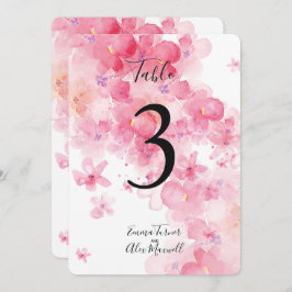 Romantic Pink Floral | Tafelnummerkaarten Kaart
