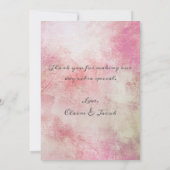 Romantic Pink Floral Waterverf Bedankkaart (Achterkant)