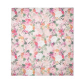 Romantic Pink Floral Waterverf Painting Notitieblok (Voorkant)