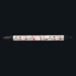 Romantic Pink Floral Waterverf Painting Zwarte Inkt Pen<br><div class="desc">Boho Botanische roze bloemen waterverf schilderkunst,  gevuld met wazige roze en witte pony bloemen,  roze en rode Cosmos bloemen,  roze melkroze bloemen,  roze bessen en groen gearceerde foliage,  vette patronen,  eenvoudige lichtroze achtergrond. Een stijlvolle  illustratie met een bloemetjesthema.</div>