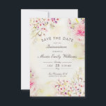 Romantic Pink Floral Waterverf Quinceanera Save The Date<br><div class="desc">Waterverf - Slaat de datum op Deze Quinceañera Save the Date Flat Card is perfect voor de speciale gelegenheid, zoals een meisje dat 15 jaar wordt en een jonge vrouw wordt. Het originele florale waterverf afbeelding dat in dit ontwerp staat, ziet er zo uit, schattig en mooi maar tegelijkertijd verfijnd...</div>