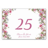 Romantic Pink Floral Waterverf Script Kaart (Achterkant)