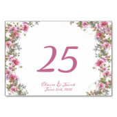 Romantic Pink Floral Waterverf Script Kaart (Voorkant)