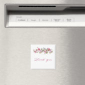 Romantic Pink Floral Waterverf Script Personaliser Magneet (Insitu (Vaatwasser))