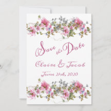 Romantic Pink Floral Waterverf Script