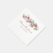 Romantic Pink Floral Waterverf Servet (Hoek)