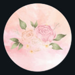 Romantic Pink Floral Waterverf Wedding Ronde Sticker<br><div class="desc">Wat een mooie sticker voor je trouwcorrespondentie. Kan deze schoonheden gebruiken voor gunsten,  decoratie,  cadeauverpakking,  enz.</div>