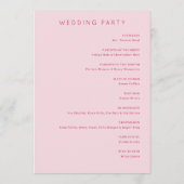 Romantic Pink Floral Wedding Ceremony Programmakaart (Achterkant)