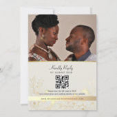 Romantic Pink Floral Wedding Kaart (Achterkant)