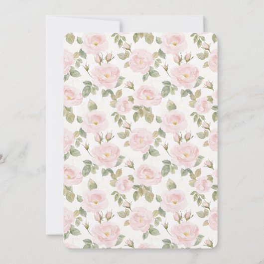 Romantic Pink Floral Wedding Kaart (Achterkant)