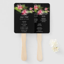 Romantic Pink Floral Wedding Programme Handwaaier