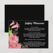 Romantic Pink Floral Wedding Safety Measures Informatiekaartje (Voorkant / Achterkant)