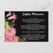 Romantic Pink Floral Wedding Safety Measures Informatiekaartje (Voorkant)