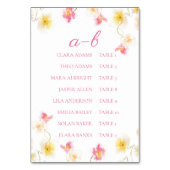 Romantic Pink Floral Wedding Seating Chart Card Kaart (Voorkant)