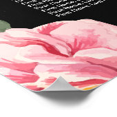 Romantic Pink Floral Wreath Wedding Seating Chart Poster (Hoek)