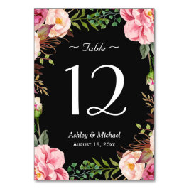 Romantic Pink Floral Wreator Weddenschappen Number Kaart
