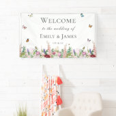 Romantic Pink Flowers & Butterflies Wedding Spandoek (Insitu)